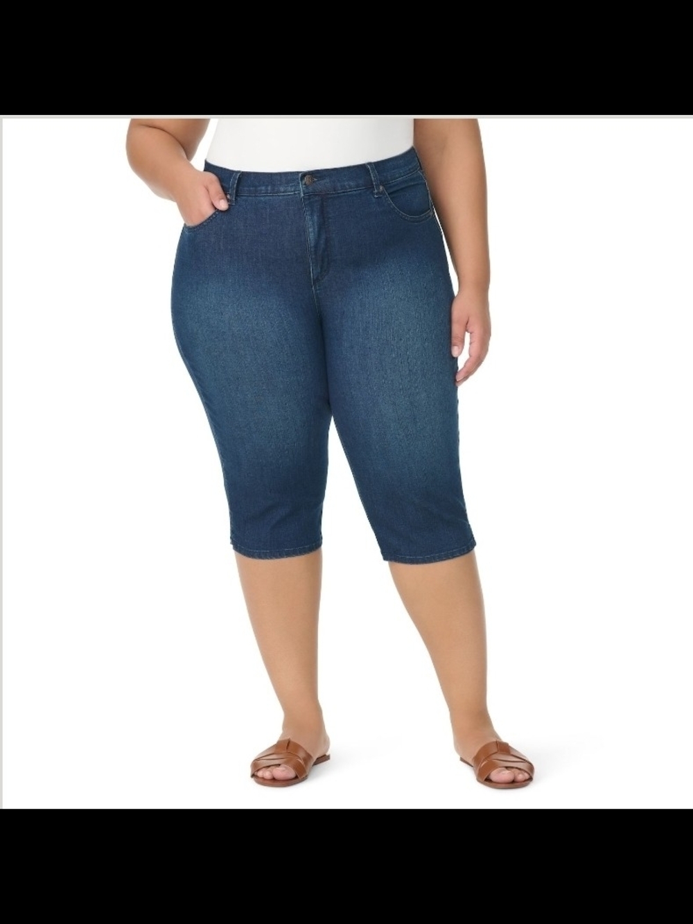 Gloria Vanderbilt Amanda Light Blue Denim Jeans with Contrast Stitching